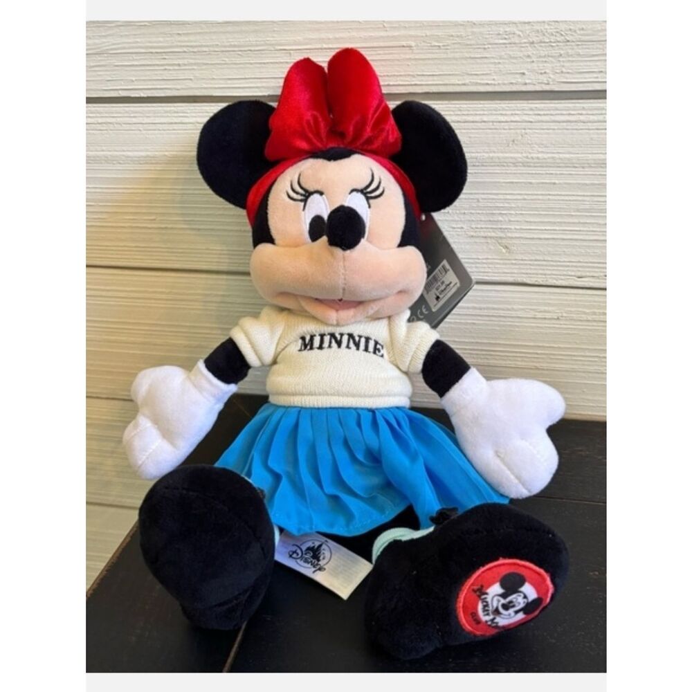 Disney Minnie Mouse Plush with Red Patch & Blue Skirt